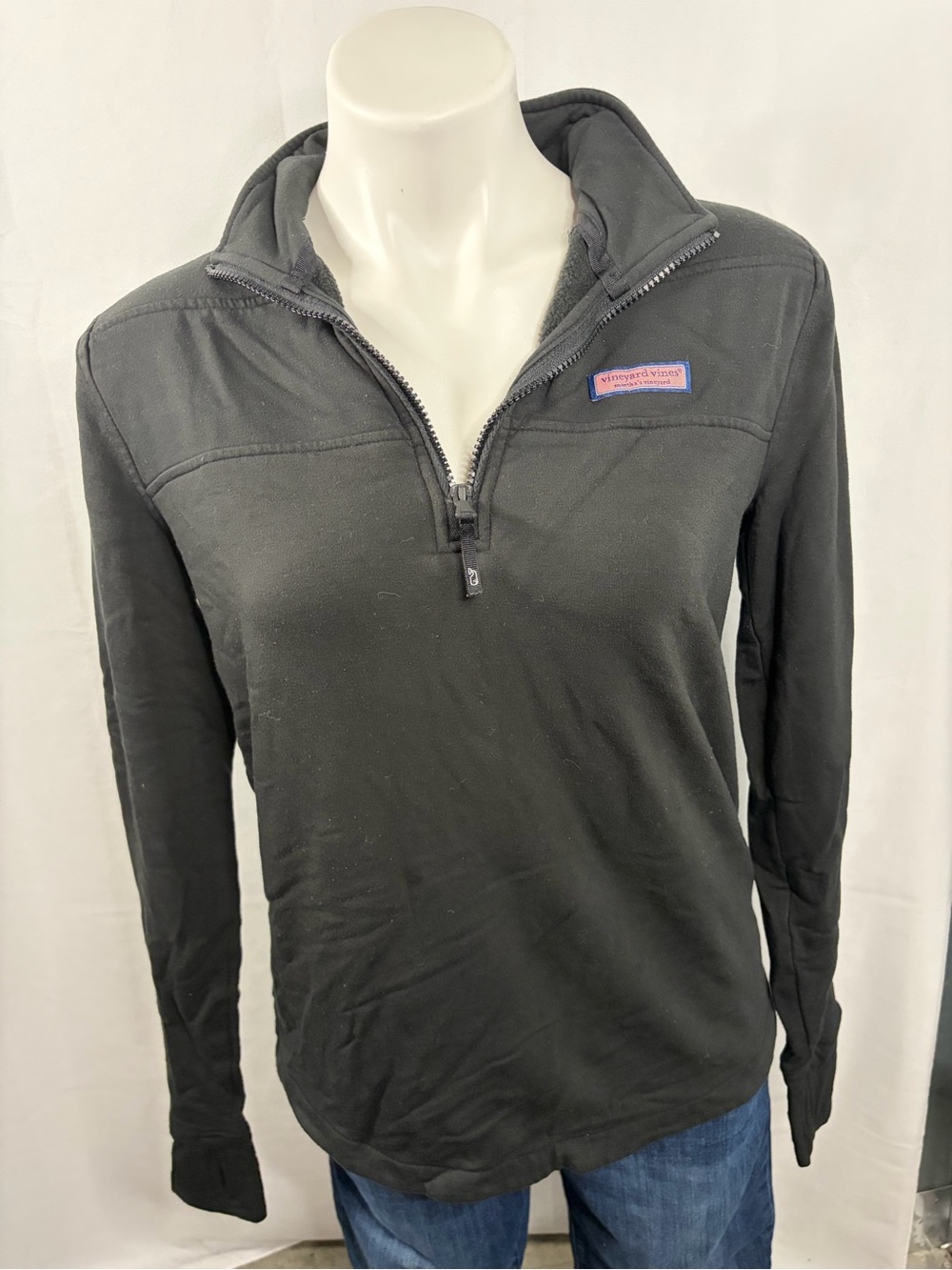 Vineyard Vines Black Women's Quarter-Zip Sweatshirt